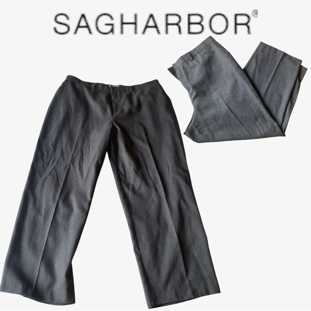 🌷Sag Harbor Plus Size 22W Grey Wide Leg Dress Pants Trousers 3/$30